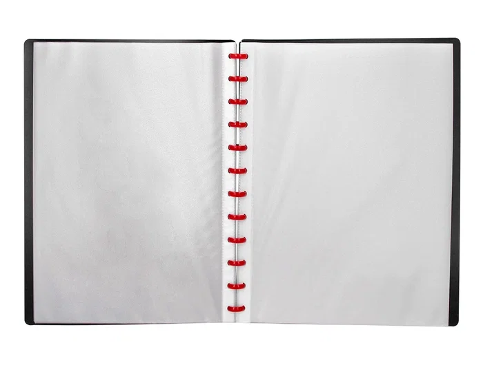 Liderpapel Carpeta Din A4 con 20 Fundas Intercambiables Negra