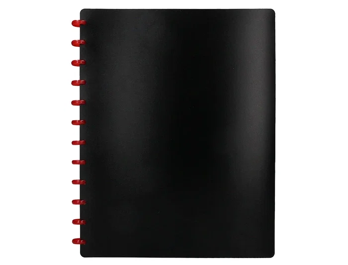 Liderpapel Carpeta Din A4 con 20 Fundas Intercambiables Negra