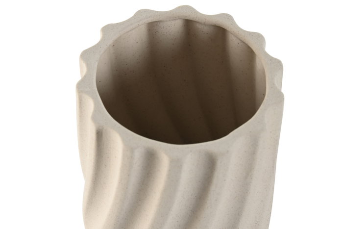DKD Home Decor Jarrón de Porcelana Crema Waterproof 14x14x32,5 cm DKD Home Decor Jarrón de Porcelana Crema Waterproof 14x14x32,5 cm