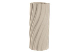 DKD Home Decor Jarrón de Porcelana Crema Waterproof 14x14x32,5 cm