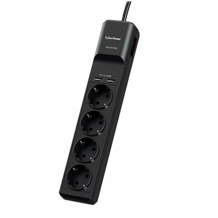 Cyberpower Regleta P0420SUD0-DE con 4 Tomas de Corriente, 2 USB y Cable de 1.8m Cyberpower Regleta P0420SUD0-DE con 4 Tomas de Corriente, 2 USB y Cable de 1.8m