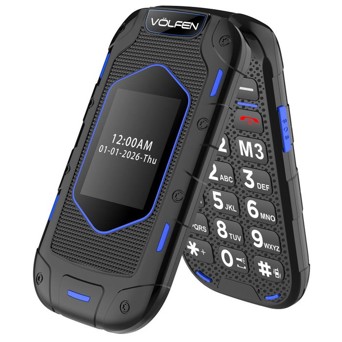Volfen Ranger Teléfono Móvil Tipo Concha Azul con Base de Carga - Pantalla Dual, Botones Grandes, Dual SIM Volfen Ranger Teléfono Móvil Tipo Concha Azul con Base de Carga - Pantalla Dual, Botones Grandes, Dual SIM