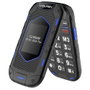 Volfen Ranger Teléfono Móvil Tipo Concha Azul con Base de Carga - Pantalla Dual, Botones Grandes, Dual SIM
