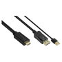 GoodConnections Alcasa HDMI-DP020 Adaptador Cable HDMI 2.0b a DisplayPort 1.2, 4K@60Hz, 2 Metros, Negro, Conectores Macho-Macho