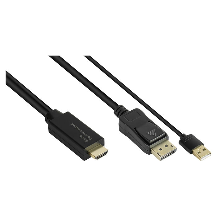 GoodConnections Cable Adaptador HDMI 2.0b a DisplayPort 1.2 de 2 m GoodConnections Cable Adaptador HDMI 2.0b a DisplayPort 1.2 de 2 m