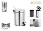 Confortime Cubo de Basura de Metal con Pedal, 3 Litros, 17.2 cm Ancho x 25.8 cm Alto x 24 cm Largo (6 Unidades)
