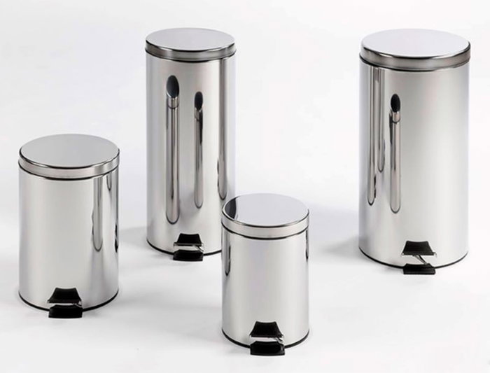 Confortime Cubo de Basura de Metal con Pedal, 3 Litros, 17.2 cm Ancho x 25.8 cm Alto x 24 cm Largo (6 Unidades)