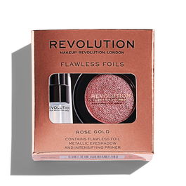 Set Makeup Revolution: Flawless Foils, Vegan, Eyeshadow Primer, 2 ml + Flawless Foils, Vegan, Eyeshadow Palette, Rose Gold, 2 g