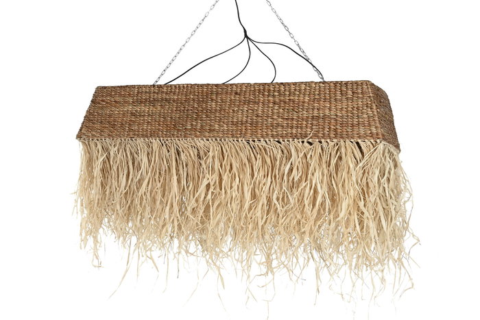 DKD Home Decor Lámpara de Techo de Fibras Naturales 138x26x33