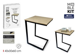 Inde Soporte Auxiliar Sofá Madera-Metal 40x30x60 cm (3 Unidades)