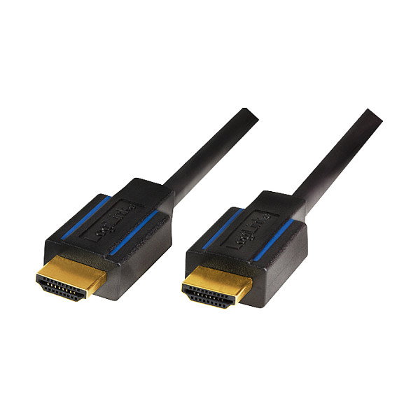 LogiLink Cable HDMI 4K/60 Hz, A/M a A/M, 3 m, negro/azul
