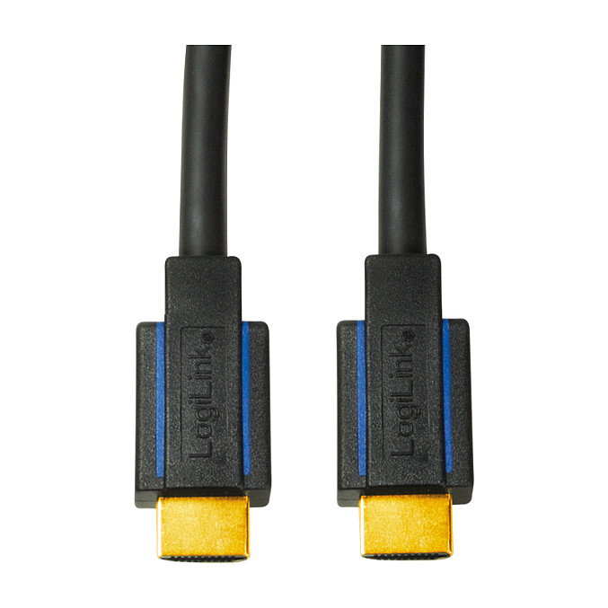 LogiLink Cable HDMI 4K/60 Hz, A/M a A/M, 3 m, negro/azul