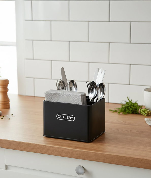 Inde Organizador de Cubiertos y Servilletas de Metal, Pack de 6 Unidades