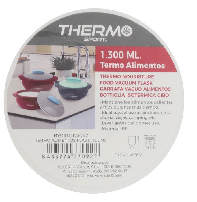 Thermosport Termo Alimentos Plástico 1300 ml (12 Unidades)