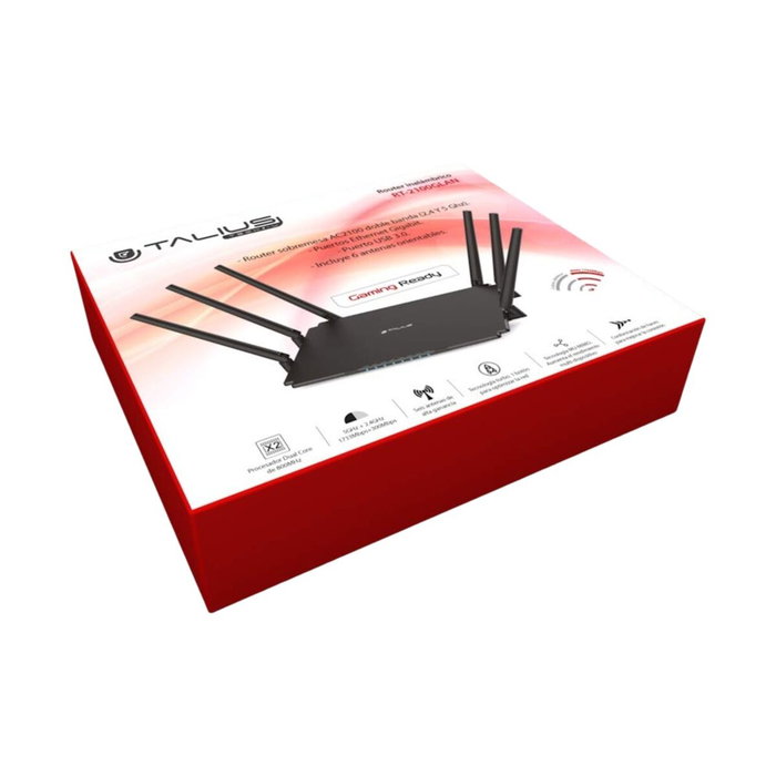 Talius Router Wireless Gigabit AC 2100M RT2100GLAN con 4 puertos y USB