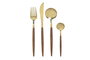 DKD Home Decor Juego de Cubertería CHIC 16 Piezas Dorado Inox/ABS