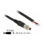 DeLOCK 89907 Cable de alimentación con extremos de cable abiertos y conector de CC 5,5 x 2,1 x 9,5 mm