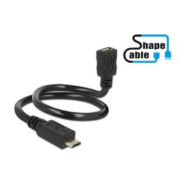 DeLOCK Cable USB 2.0 Micro-B Macho a Micro-USB B Hembra OTG 35 cm Negro