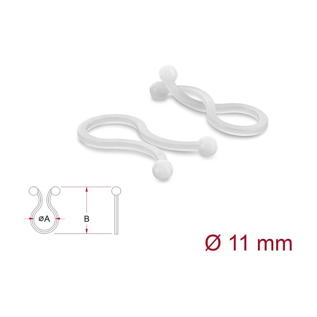 DeLOCK Kabeldriller Ø 11 mm transparente, 100 piezas DeLOCK Kabeldriller Ø 11 mm transparente, 100 piezas