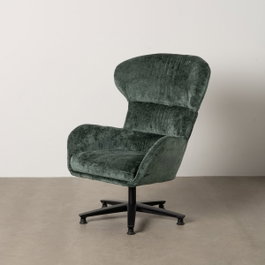 Ixia Sillón Giratorio Verde Tejido-Metal