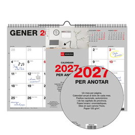 MIQUELRIUS Calendario 2027 Catalan Mensual A3 420x296 mm