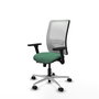 PIQUERAS Y CRESPO Silla de oficina Zulema con mecanismo Sincro/Traslack, Verde esmeralda y Blanco