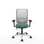PIQUERAS Y CRESPO Silla de oficina Zulema con mecanismo Sincro/Traslack, Verde esmeralda y Blanco