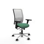 PIQUERAS Y CRESPO Silla de oficina Zulema con mecanismo Sincro/Traslack, Verde esmeralda y Blanco