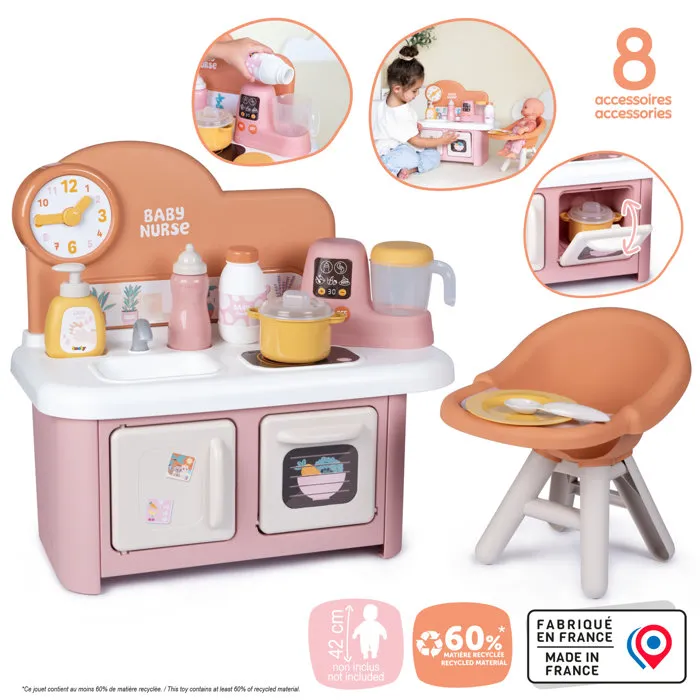 Smoby Niñera para bebés Cocina y trona A partir de 1 año Fabricado en Francia