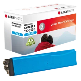 Agfa Photo APTK550CE Tóner Cian Compatible TK-550C 6.000 Páginas