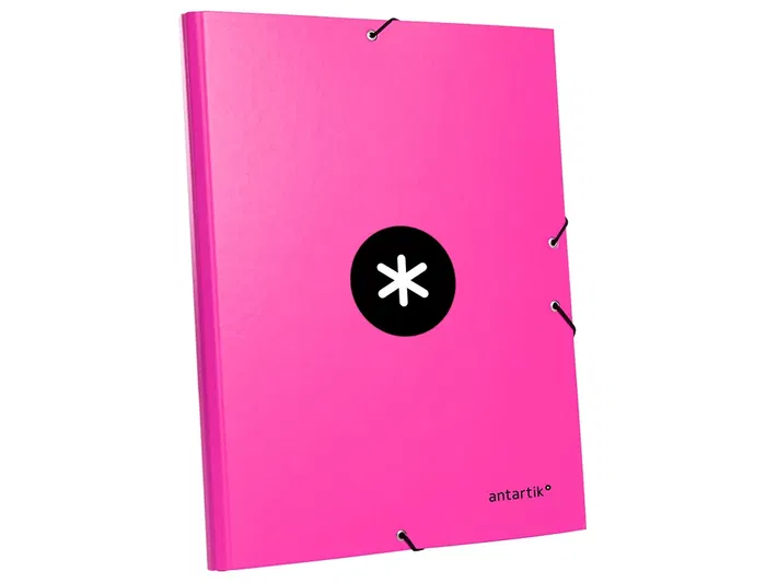 Antartik Carpeta de Gomas Tres Solapas Cartón Forrado A4 Rosa