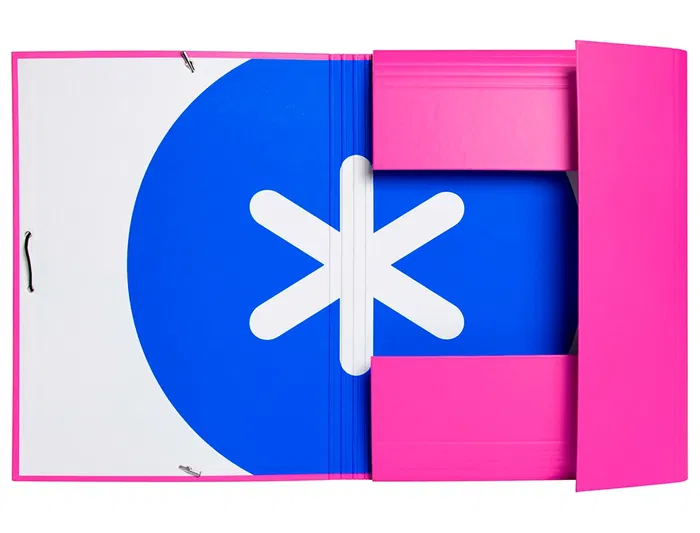 Antartik Carpeta de Gomas Tres Solapas Cartón Forrado A4 Rosa