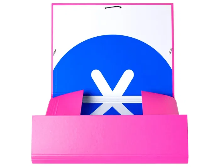 Antartik Carpeta de Gomas Tres Solapas Cartón Forrado A4 Rosa