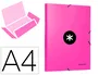 Antartik Carpeta de Gomas Tres Solapas Cartón Forrado A4 Rosa