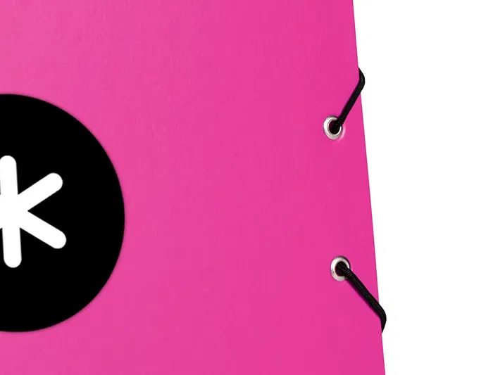 Antartik Carpeta de Gomas Tres Solapas Cartón Forrado A4 Rosa