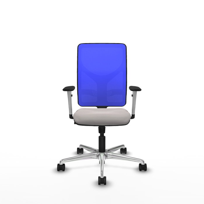PIQUERAS Y CRESPO Silla de oficina Motilla con mecanismo Sincro, Blanco y Azul