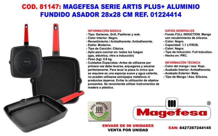 MAGEFESA FINSTOCK ARTIS PLUS+ Base de Asador de Aluminio 28x28 cm MAGEFESA FINSTOCK ARTIS PLUS+ Base de Asador de Aluminio 28x28 cm