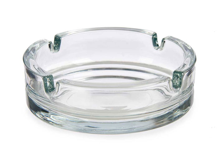 Vivalto Set 2 Cenicero Vidrio Grande 10.5 cm - Transparente - Medidas: Ceniero diam 10.5 x 3.5 cm; Ancho 13 cm; Alto 8 cm; Largo 11 cm (Set de 36)