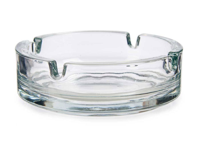 Vivalto Set 2 Cenicero Vidrio Grande 10.5 cm - Transparente - Medidas: Ceniero diam 10.5 x 3.5 cm; Ancho 13 cm; Alto 8 cm; Largo 11 cm (Set de 36)