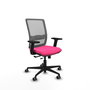 PIQUERAS Y CRESPO Silla de oficina Haches Rosa y Gris con mecanismo Sincro/Traslack