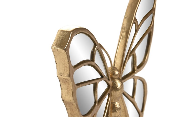 DKD Home Decor Decoración de Pared Mariposa Dorado Resina y Cristal