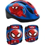 Stamp Set Casco + Coderas y Rodilleras Spiderman Marvel Ajustable para Cabeza 50/56cm