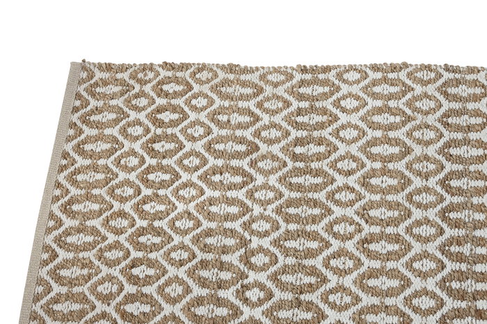DKD Home Decor Alfombra Boho Marron Blanco 175 x 75 cm Yute Poliester Algodon