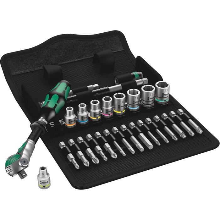 Wera 8100 SA 6 Zyklop Speed Ratchet Set 1/4 pulgada métrico Wera 8100 SA 6 Zyklop Speed Ratchet Set 1/4 pulgada métrico