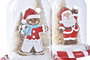 DKD Home Decor Figuras de Resina con LED Surtido de 2 Unidades, Blanco y Rojo