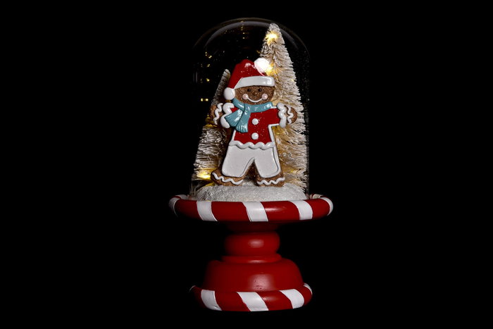 DKD Home Decor Figuras de Resina con LED Surtido de 2 Unidades, Blanco y Rojo