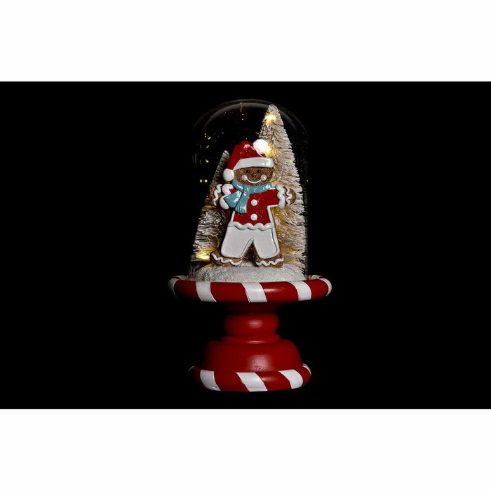 DKD Home Decor Figuras de Resina con LED Surtido de 2 Unidades, Blanco y Rojo