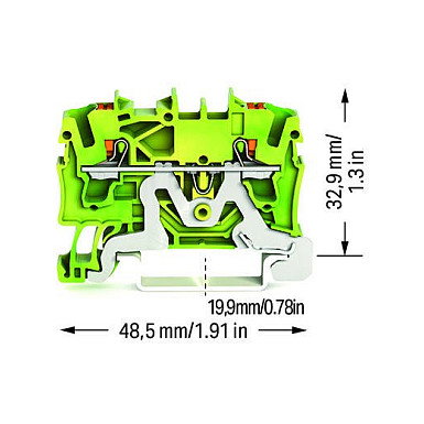 WAGO 2202-1207 Regleta de 2 polos con sección de 2,5 mm² WAGO 2202-1207 Regleta de 2 polos con sección de 2,5 mm²