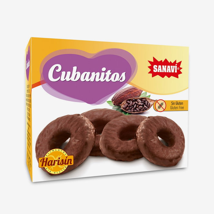 Harisin Cubanitos Sin Gluten Cubiertos de Cacao 150 g
