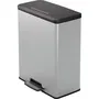 Curver Cubo de basura rectangular DECO BIN 65L Gris metalizado 49 x 29 x 61 cm CUR3253924839967